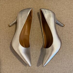 WORN ONCE! Textured Silver Heels